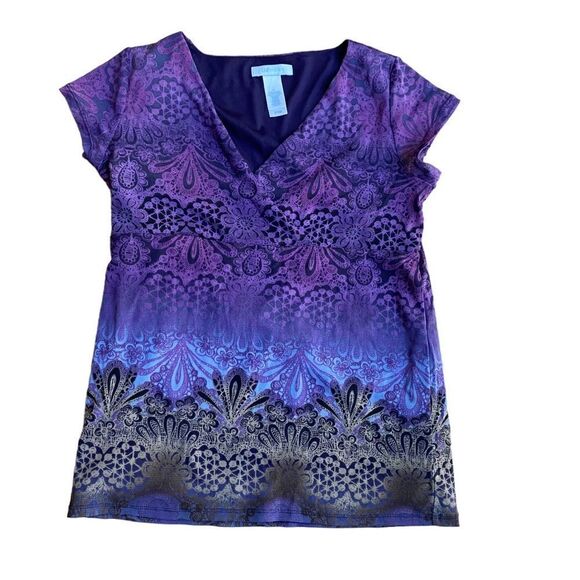 Liz Wear V Neck Crossover Top Size M - Picture 1 of 3